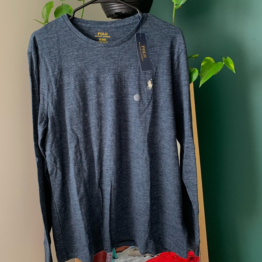 NWT Ralph Lauren navy blue long sleeve tee, medium